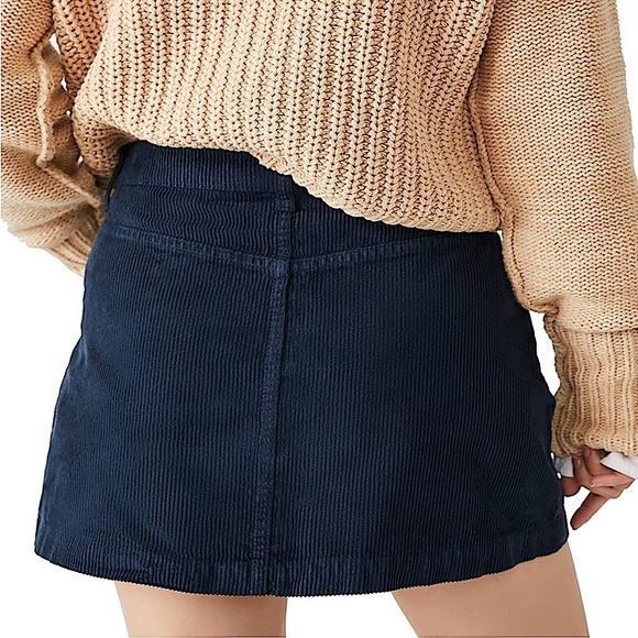 NWOT - Free People Ray Cord Corduroy Button Down Mini Skirt - Picture 3 of 10